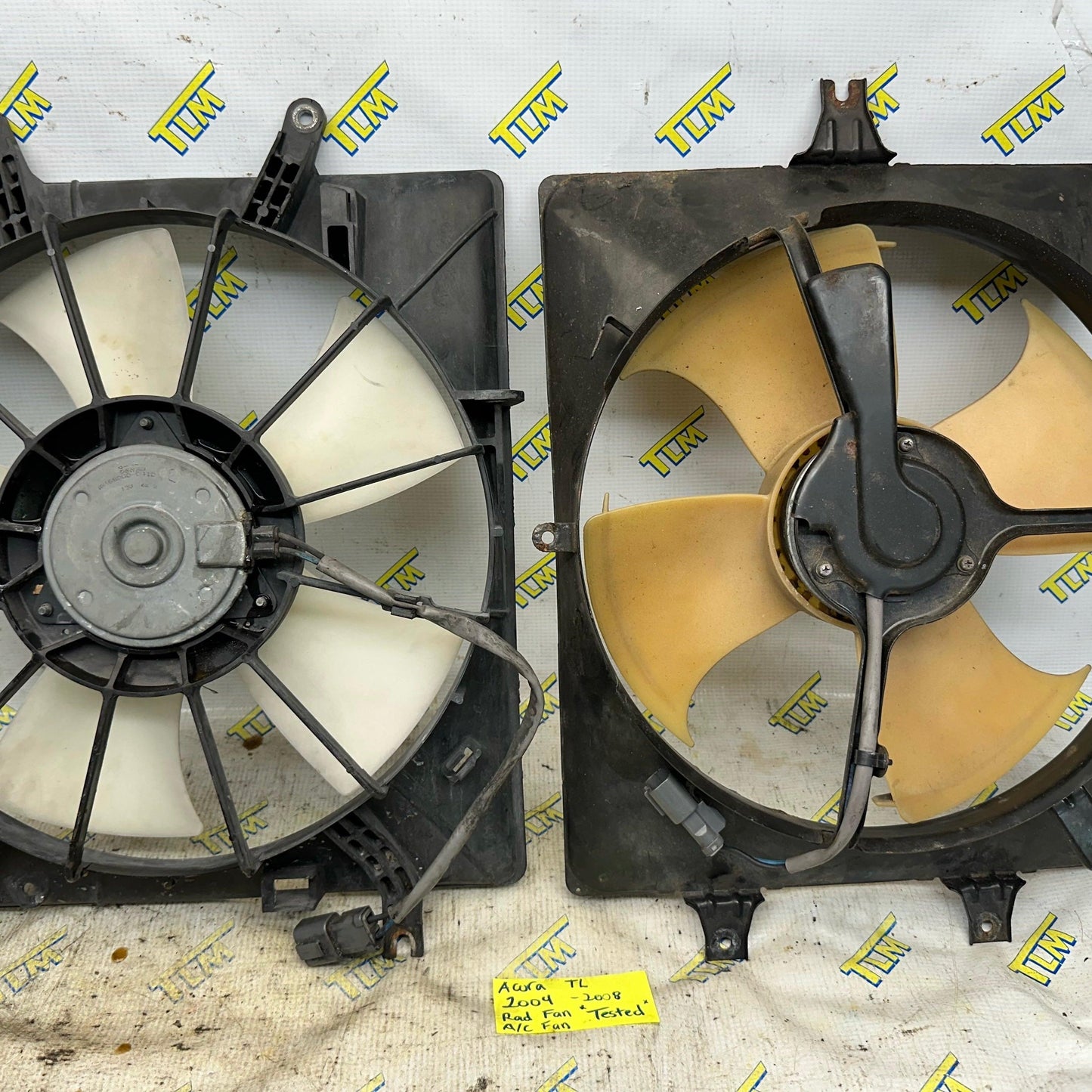 04-08 Acura TL Radiator AC Fan Cooling Fan RIGHT & LEFT 2004 2005 2006 2007 OEM