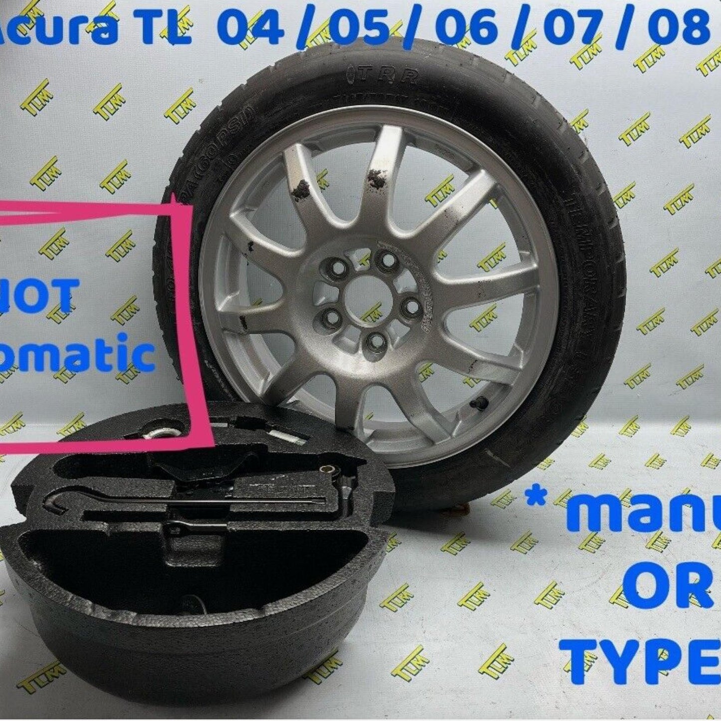 04-08 Acura TL Spare Tire *MANUAL* Foam Tool Kit Donut Emergency 05 06 07 OEM