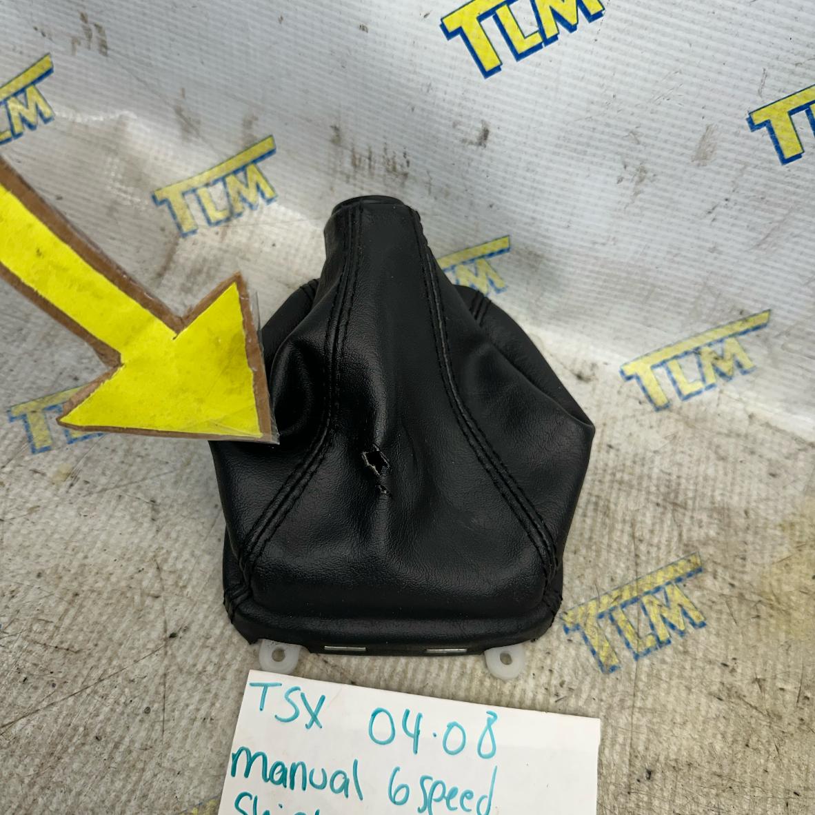 04-08 Acura TSX MANUAL Shifter Boot Leather 6 Speed *small HOLE* 05 06 07 OEM