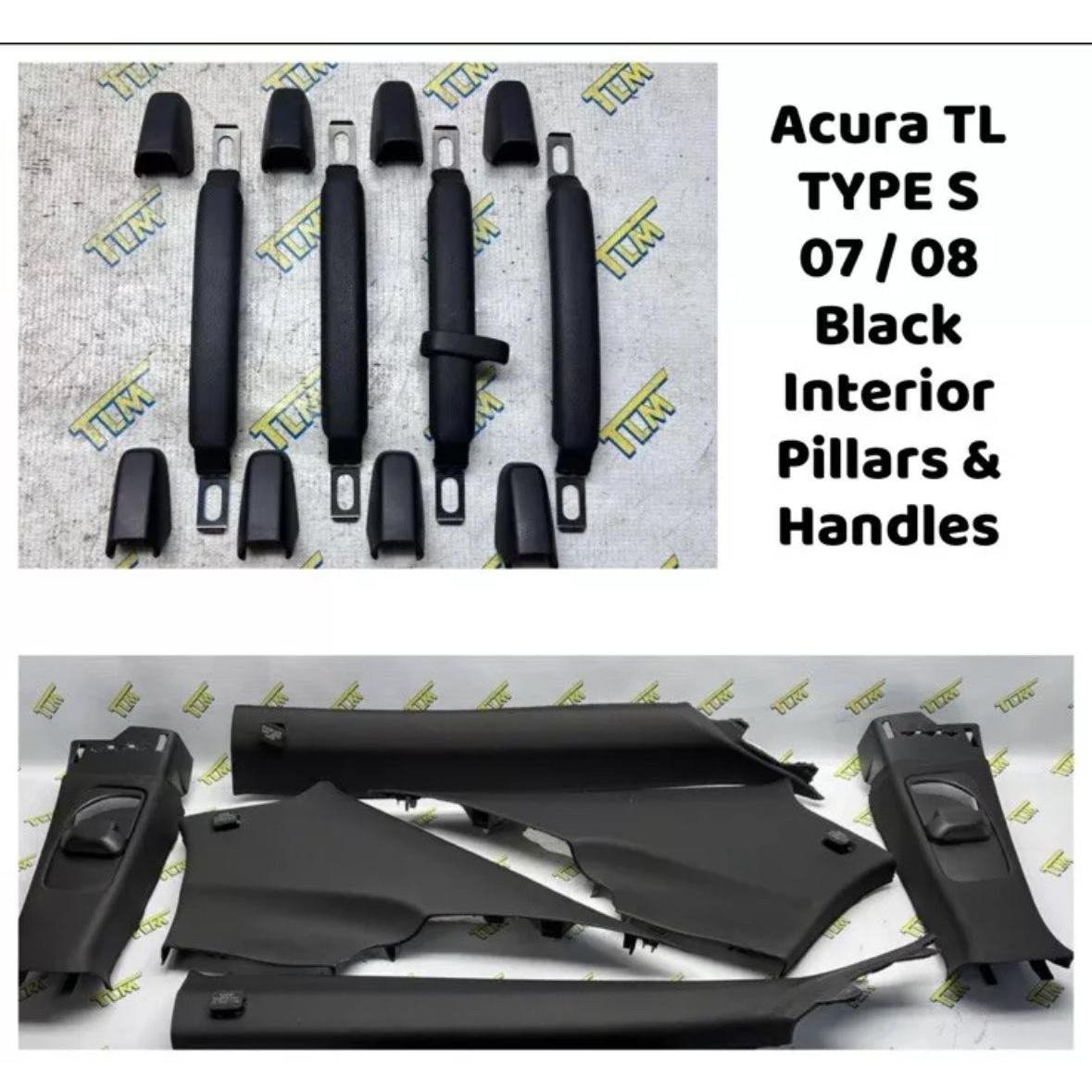 07 08 Acura TL TYPE S Interior Pillars Roof Handle Pull BLACK LEFT RIGHT 2007 2008 OEM