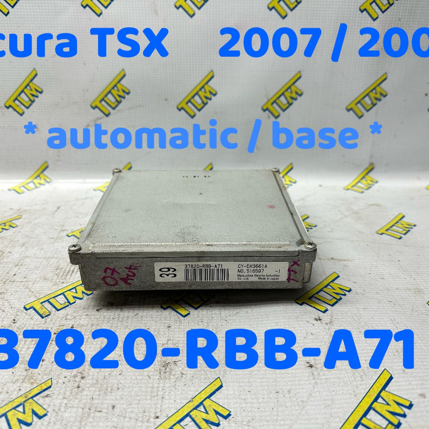 07 08 Acura TSX ECU ECM Computer Brain 37820-RBB-A71 Automatic 2007 2008 OEM