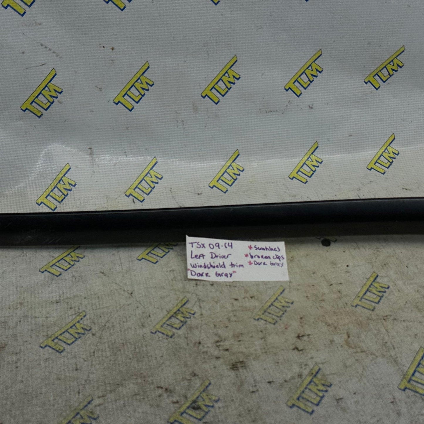 09-14 Acura TSX Windshield Trim Molding DRIVER LEFT 2010 2011 2012 13 *DARK GREY* OEM