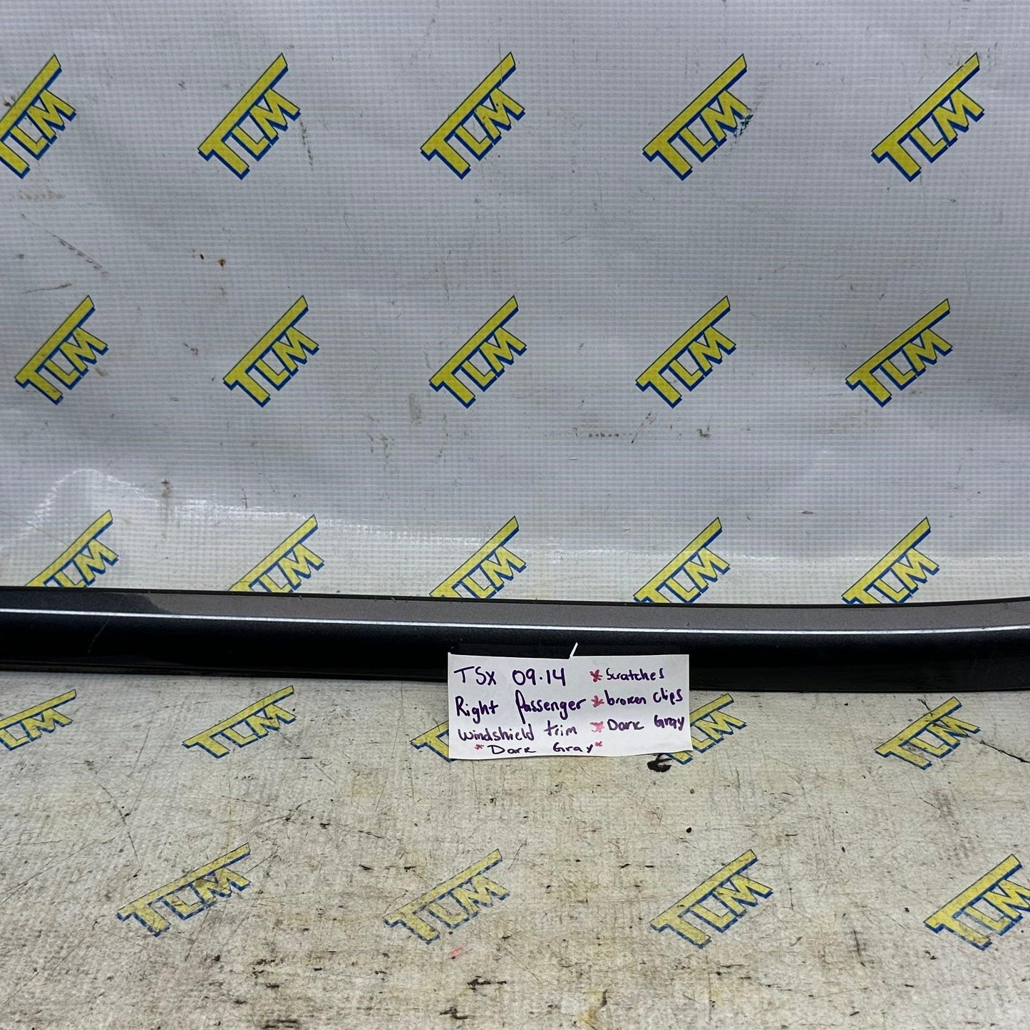 09-14 Acura TSX Windshield Trim PASSENGER RIGHT 2010 2011 2012 2013 *dark gray* OEM
