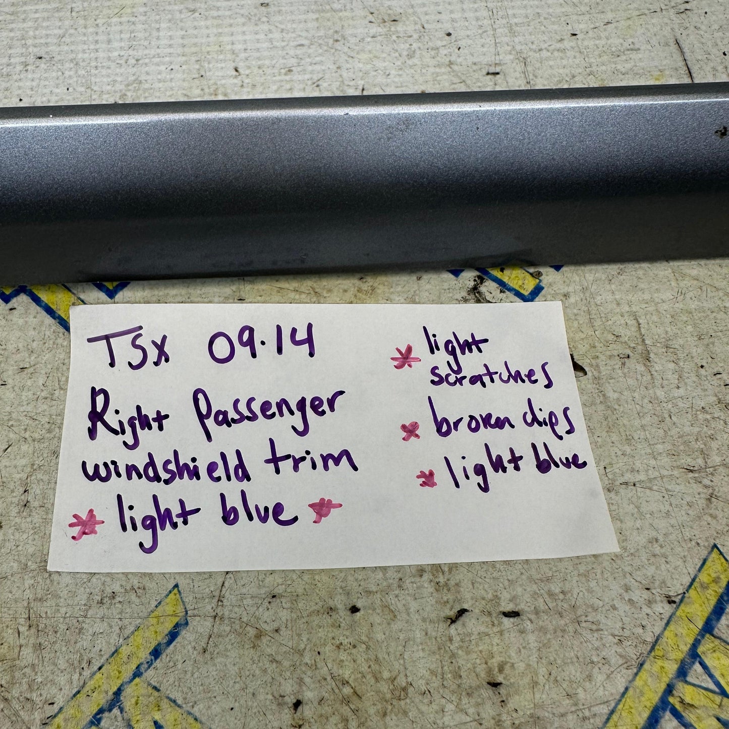 09-14 Acura TSX Windshield Trim PASSENGER RIGHT 2010 2011 2012 2013 *light blue* OEM