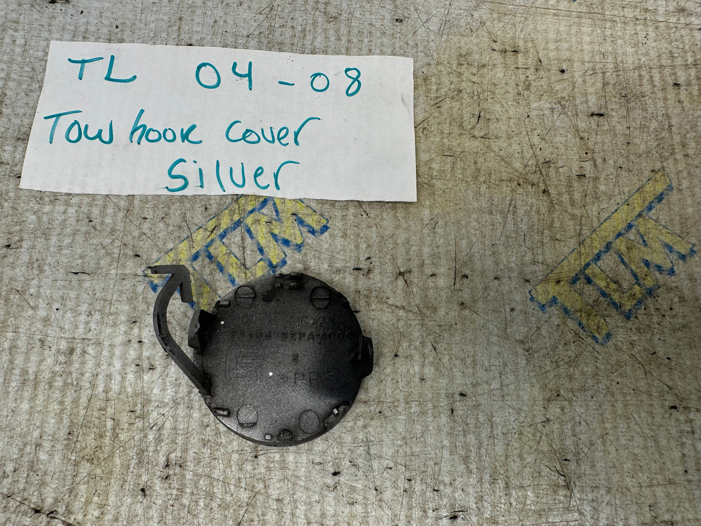 04-08 Acura TL Front Bumper Tow Hook Cover Cap SILVER 04 2005 2006 2007 2008 OEM