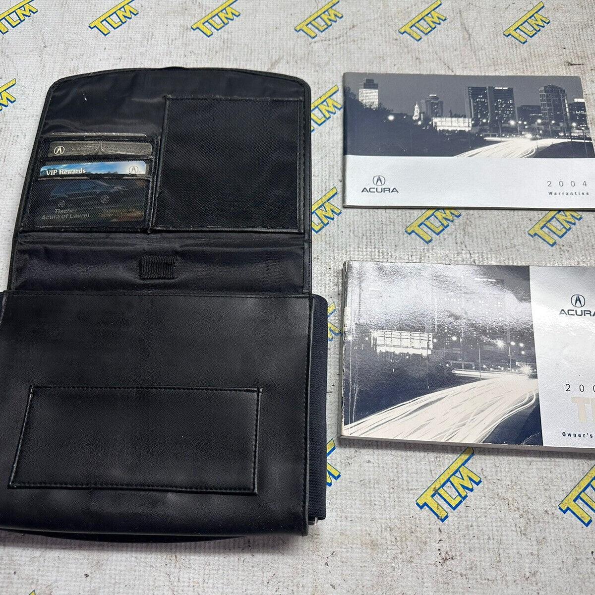 04 Acura TL Owners Manual Information Book Glove Box Leather Case 04 2004 OEM