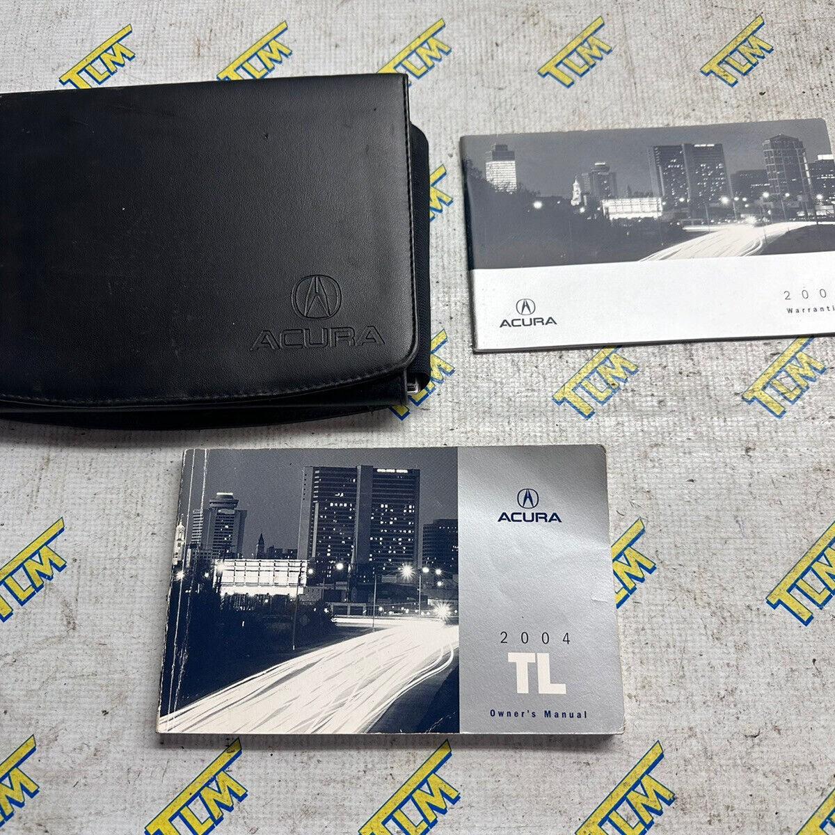 04 Acura TL Owners Manual Information Book Glove Box Leather Case 04 2004 OEM
