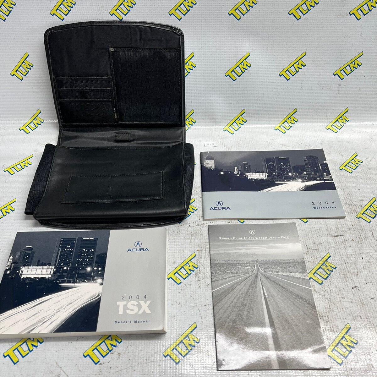 04 Acura TSX Owners Manual Information Book Glove Box Leather Case 2004 04 OEM