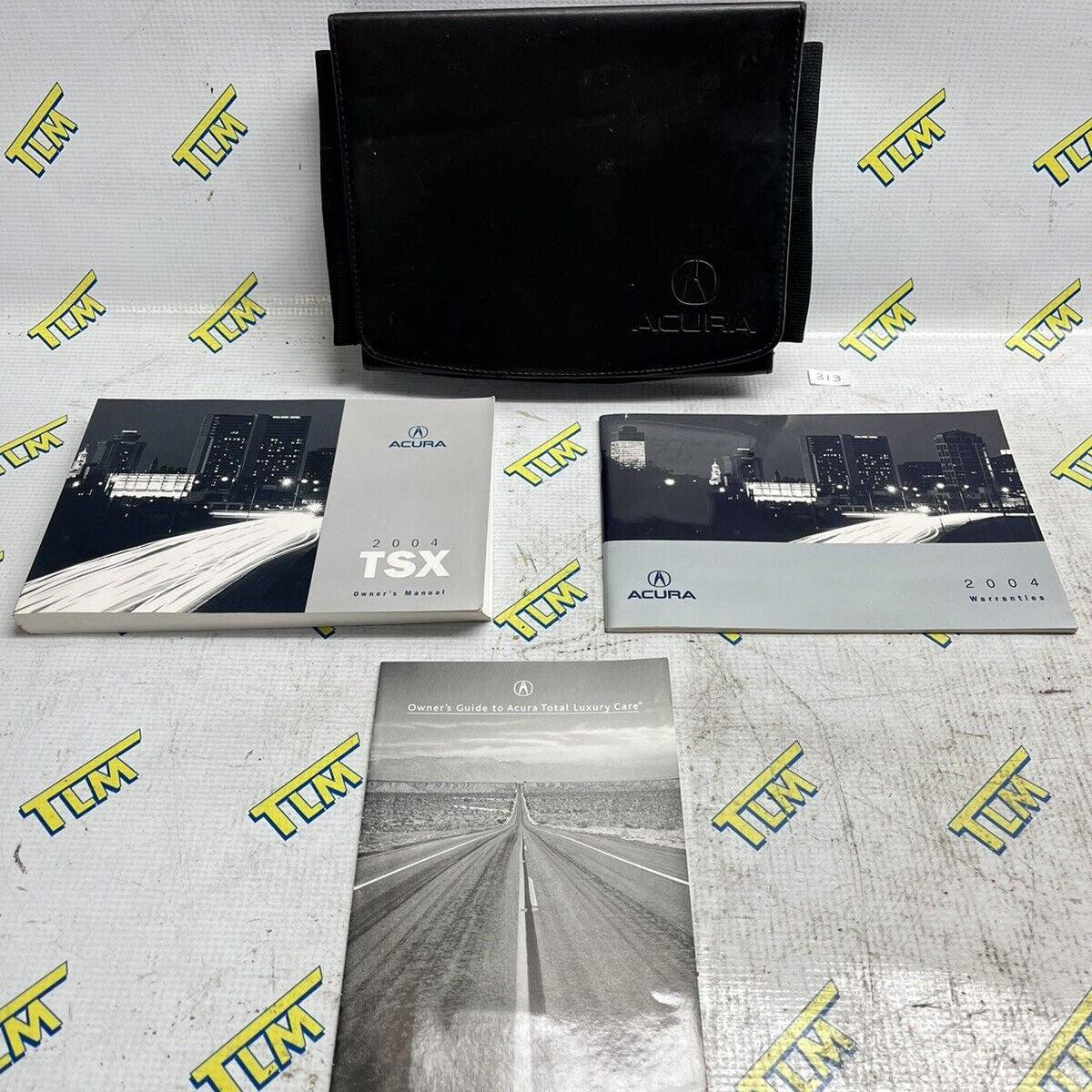 04 Acura TSX Owners Manual Information Book Glove Box Leather Case 2004 04 OEM