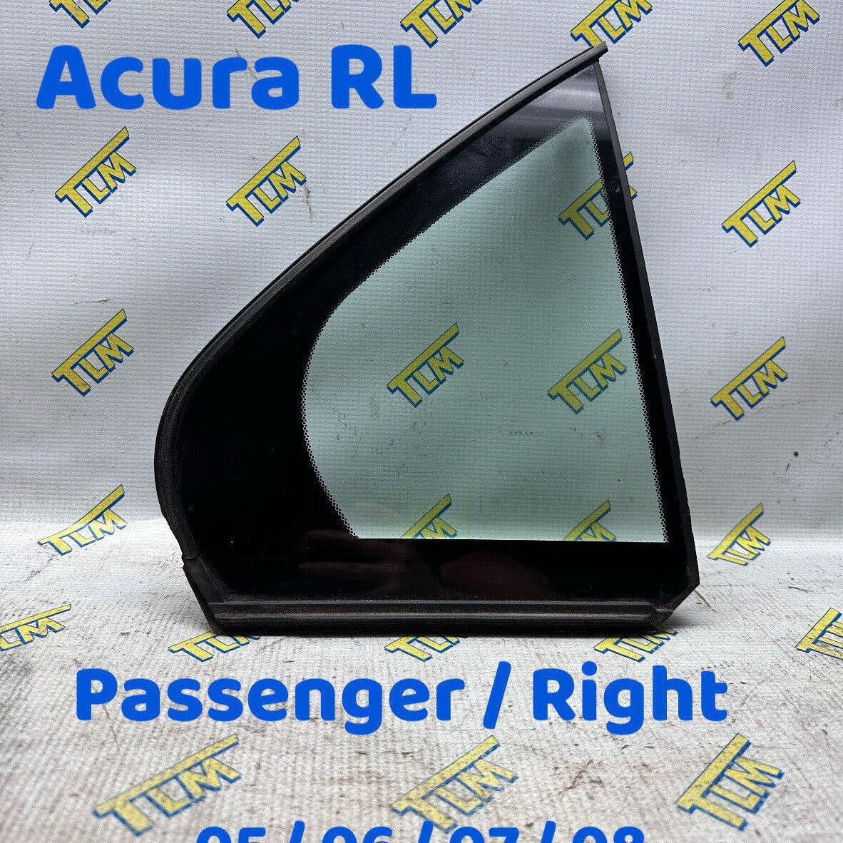 05-12 Acura RL Window Glass Quarter REAR PASSENGER RIGHT 06 07 08 09 10 11 OEM