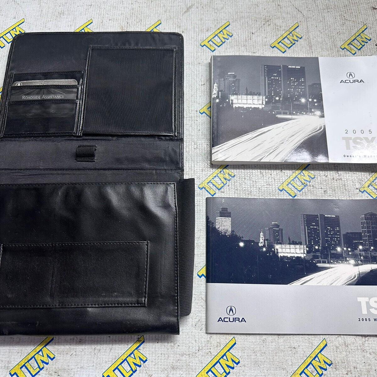 05 Acura TSX Owners Manual Information Book Glove Box Leather Case 2005 05 OEM