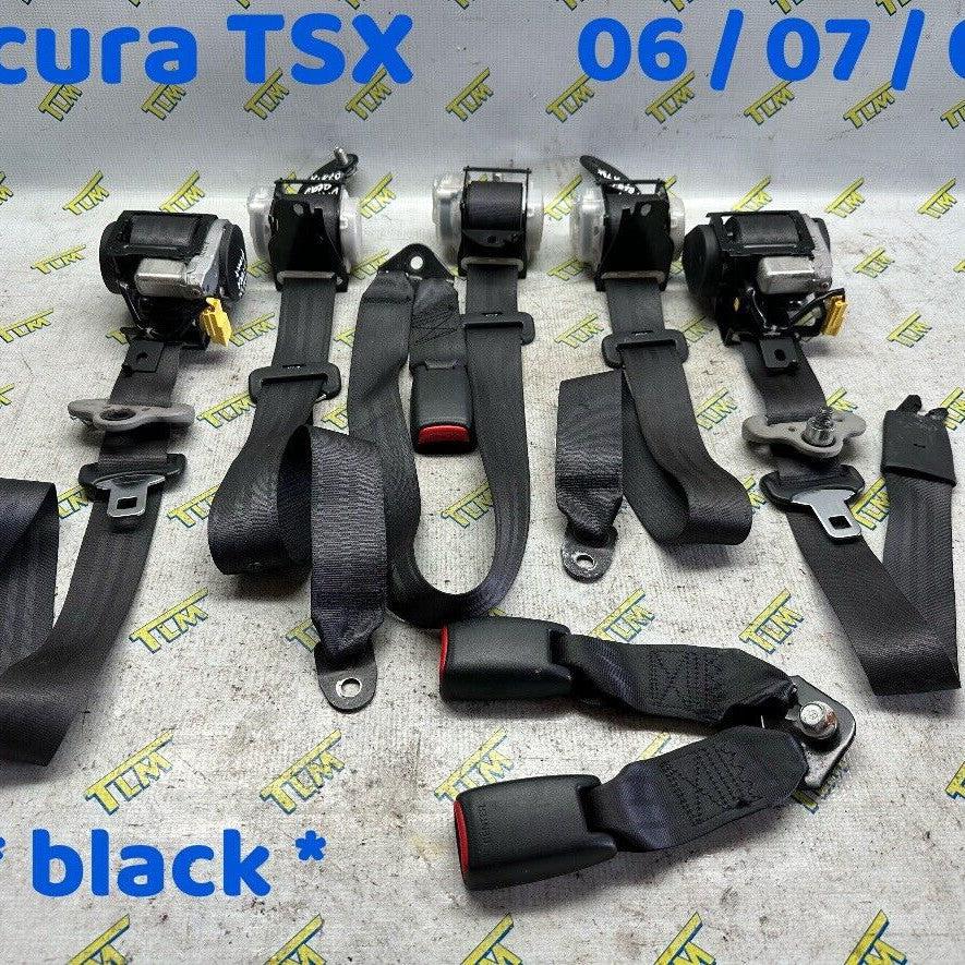 06 - 08 Acura TSX BLACK Seatbelt Set FRONT REAR LEFT RIGHT 2006 2007 2008 07 OEM
