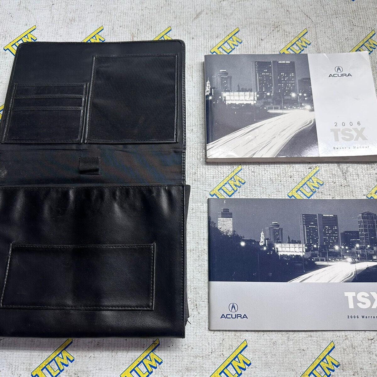 06 Acura TSX Owners Manual Information Book Glove Box Leather Case 2006 OEM