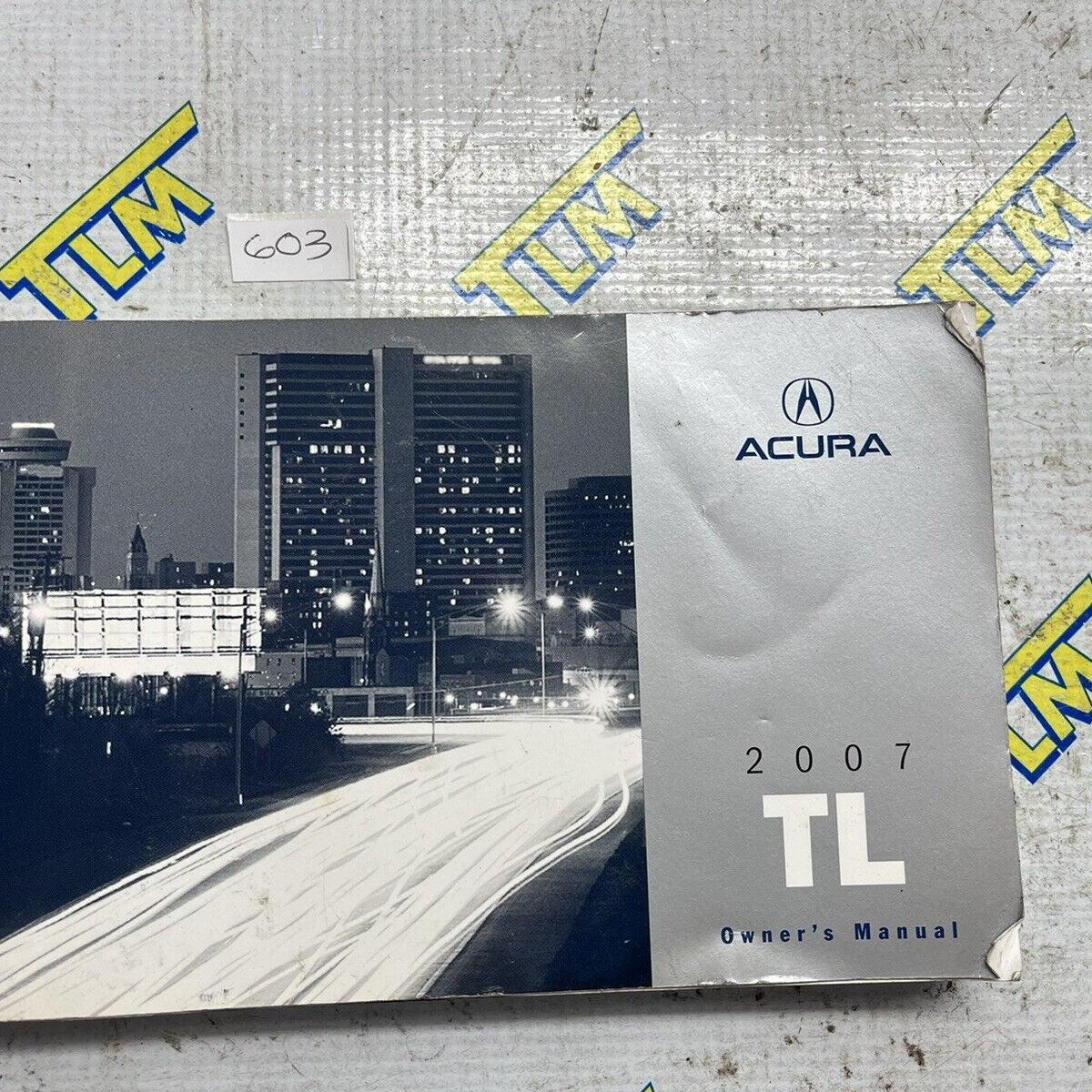 07 Acura TL Owners Manual Information Book Glove Box Leather Case 07 2007 OEM