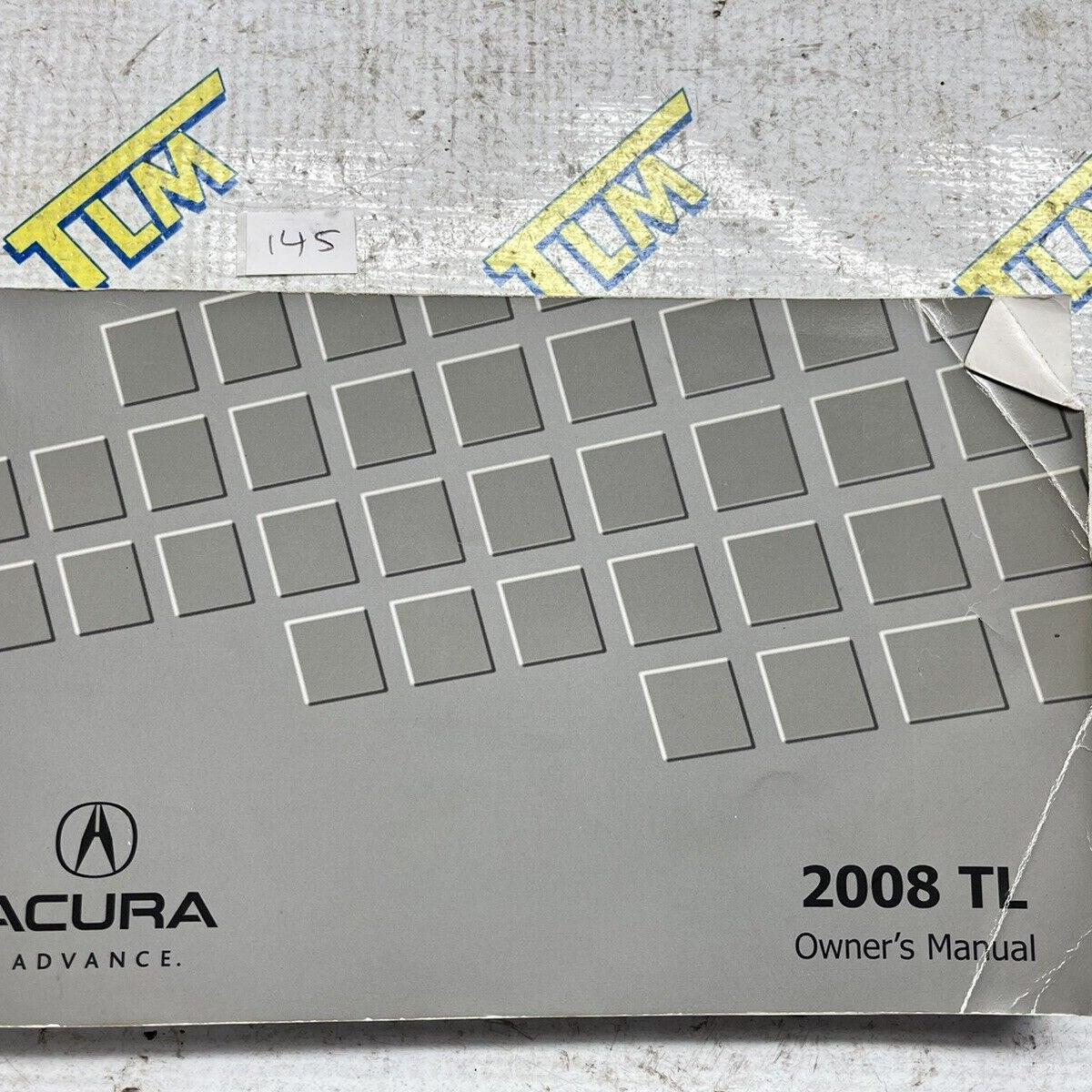 08 Acura TL Owners Manual Information Book Glove Box Leather Case 08 2008 OEM