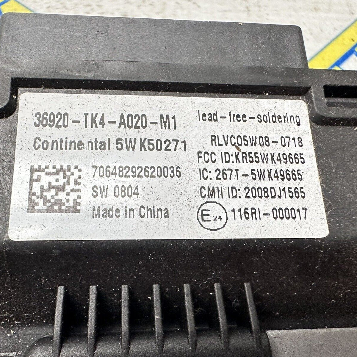 10-14 Acura TL Smart Key Control Module 36920 Unit 2010 2011 2012 2013 2014 OEM
