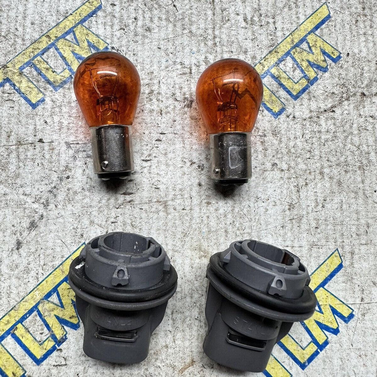 99-03 Acura TL Headlight Turn Signal Connector Socket w Bulbs 2000 2001 2002 OEM