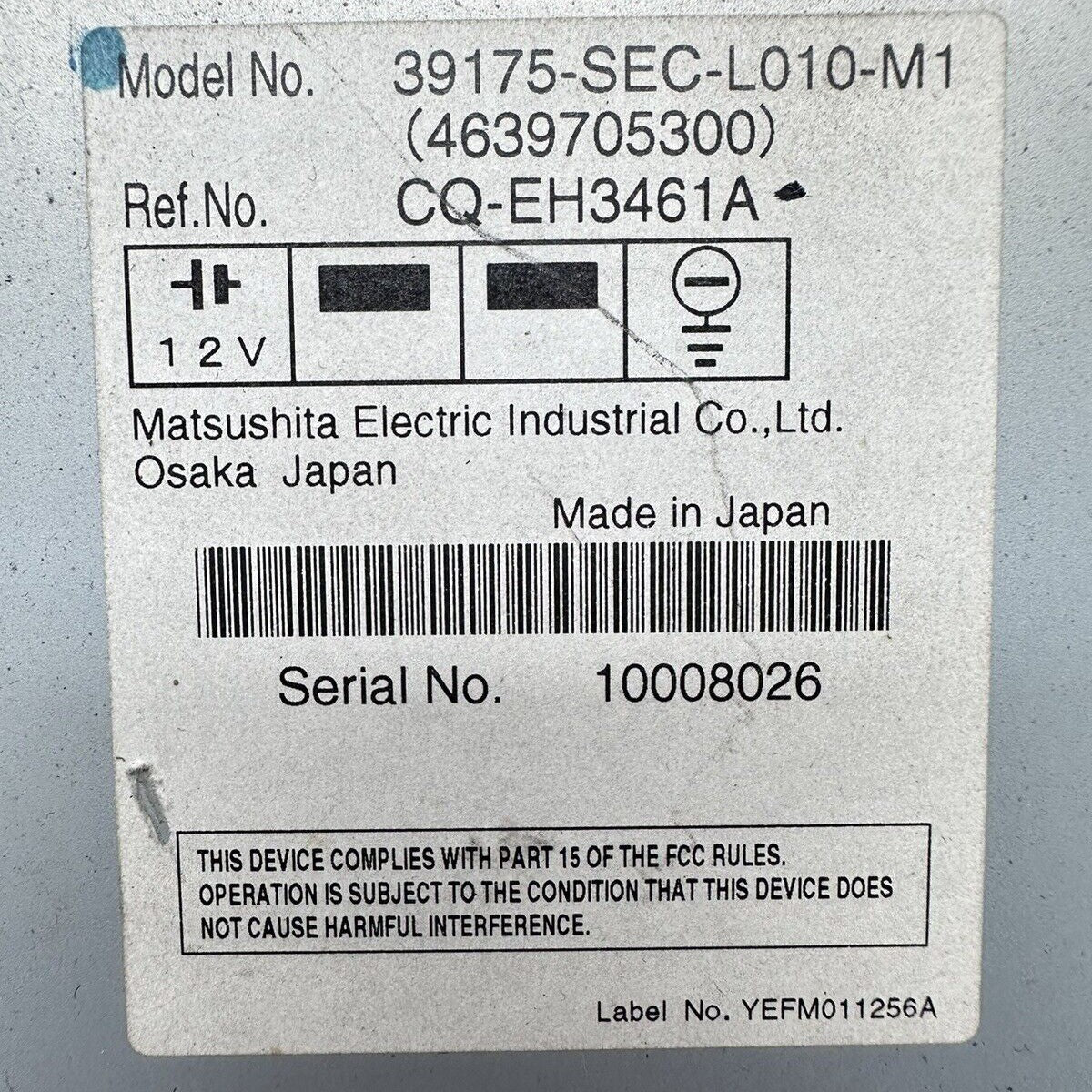 Acura TSX Radio Receiver 39175-SEC-L010-M1 BLOCK OEM