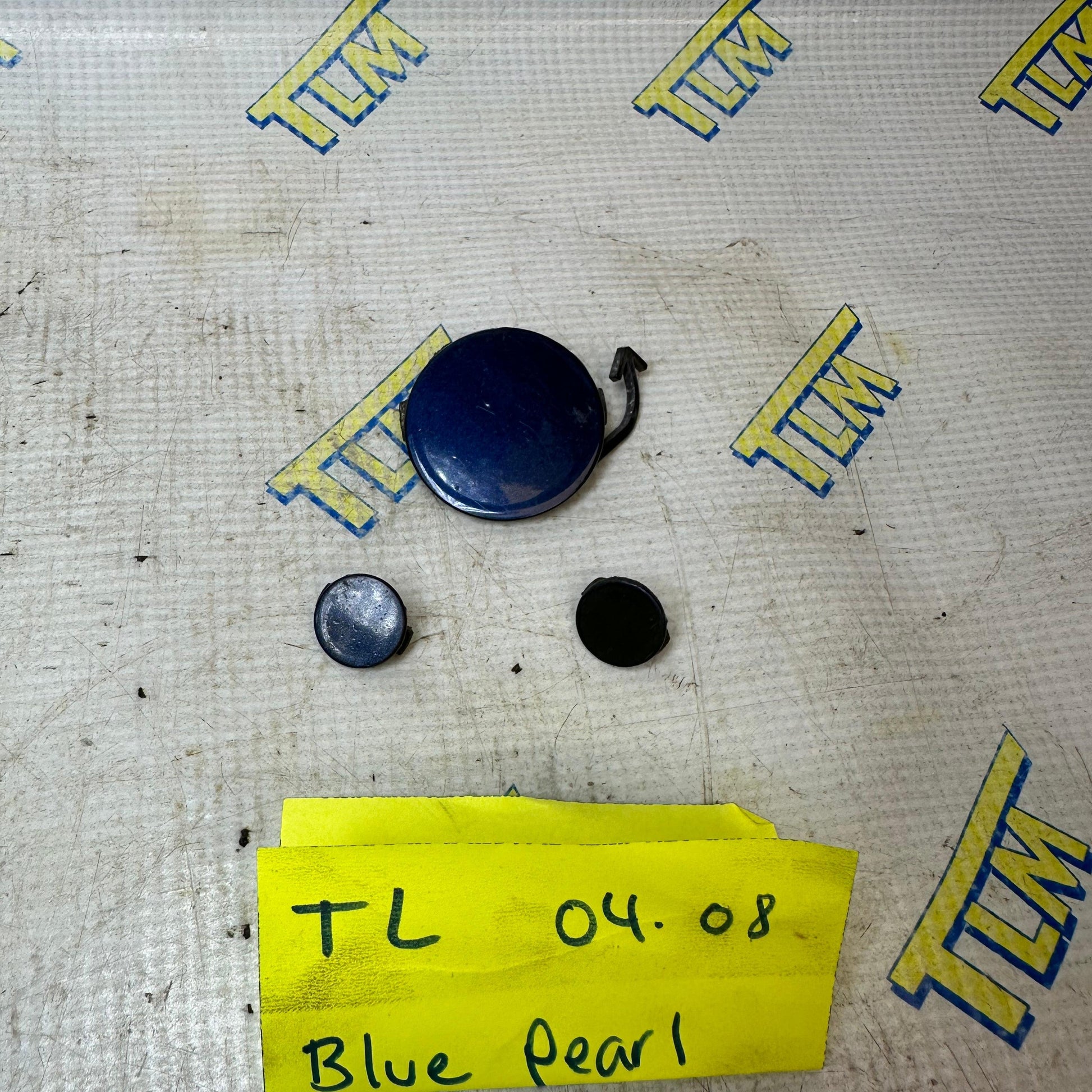 04-08 Acura TL Bumper Tow Hook & License Plate Cover Caps BLUE 05 06 07 08 OEM