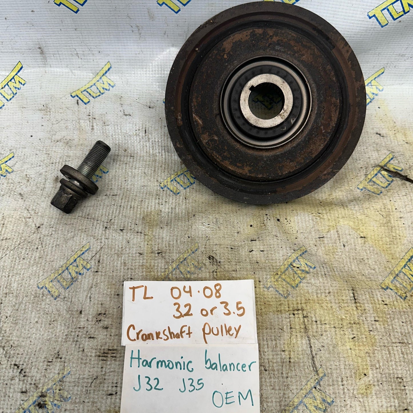 04-08 Acura TL Crankshaft Pulley J32 J35 Engine Harmonic Balancer 05 06 07 OEM