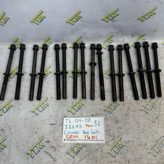 04-08 Acura TL Cylinder Head Bolts 16 Pieces J32A3 3.2 Engine 14mm 05 06 07 OEM