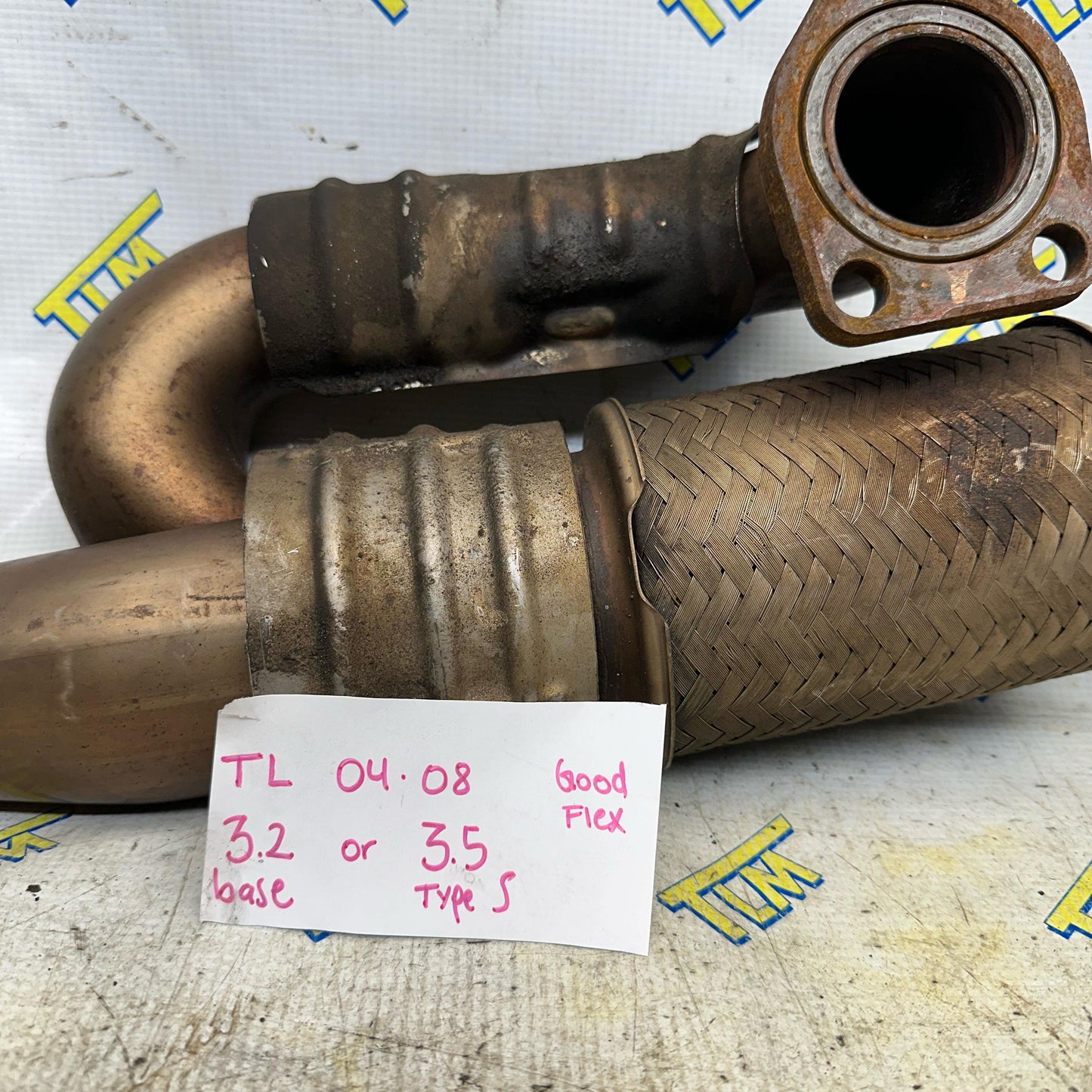 04-08 Acura TL Exhaust Down J Pipe Y Flex Pipe 3.2 base 3.5 TYPE S 05 06 07 OEM