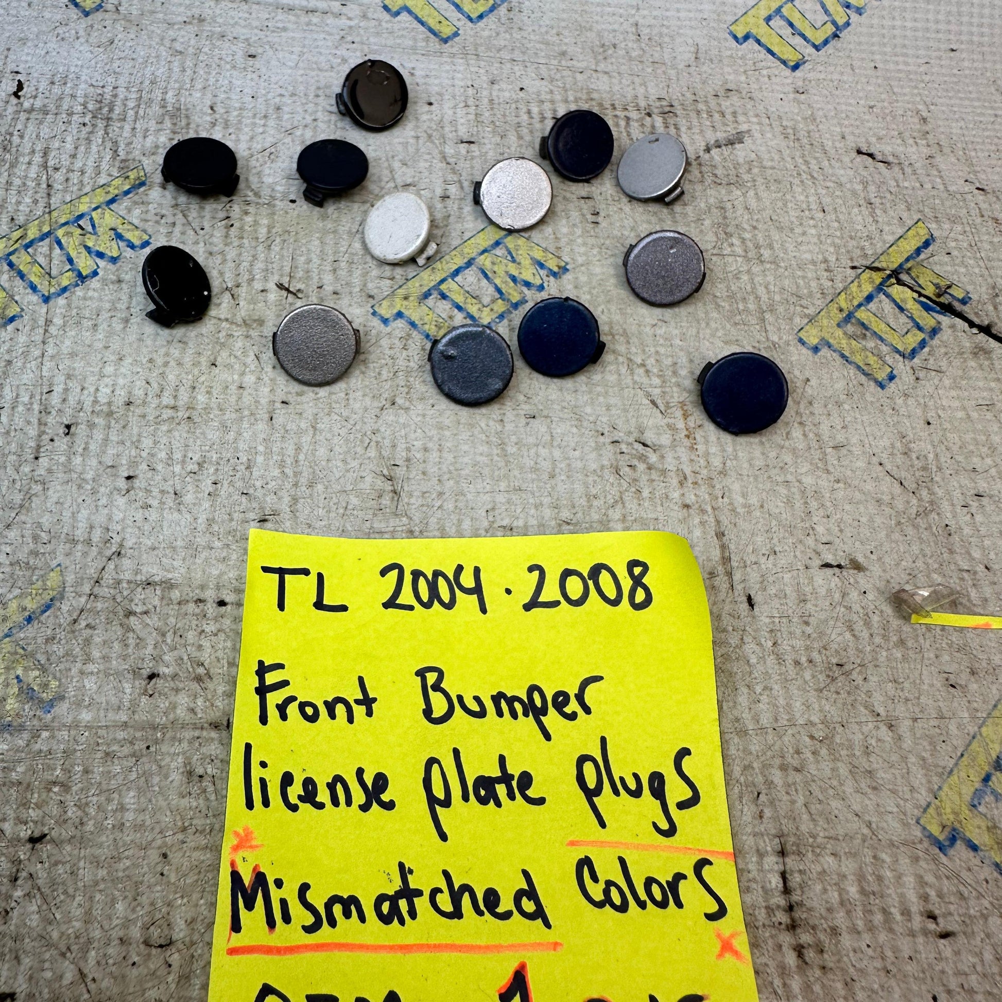 04-08 Acura TL Front Bumper License Plate Cover Cap *MISMATCHED* 05 06 07 08 OEM