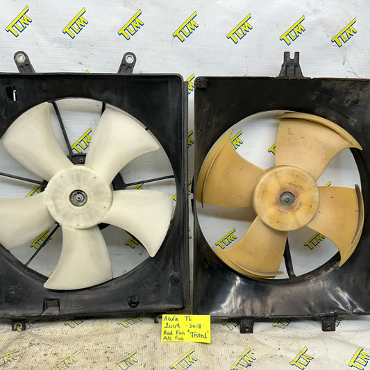 04-08 Acura TL Radiator AC Fan Cooling Fan RIGHT & LEFT 2004 2005 2006 2007 OEM