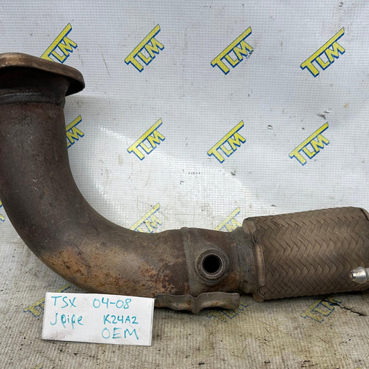 04-08 Acura TSX Exhaust Down J Pipe K24A2 Flex Pipe 2004 05 06 07 2008 OEM