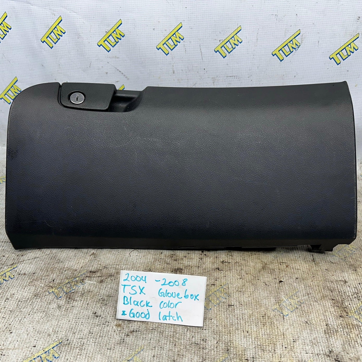 04-08 Acura TSX Glove Box Door Dash Bin Black Leather 05 06 07 Good Latch OEM