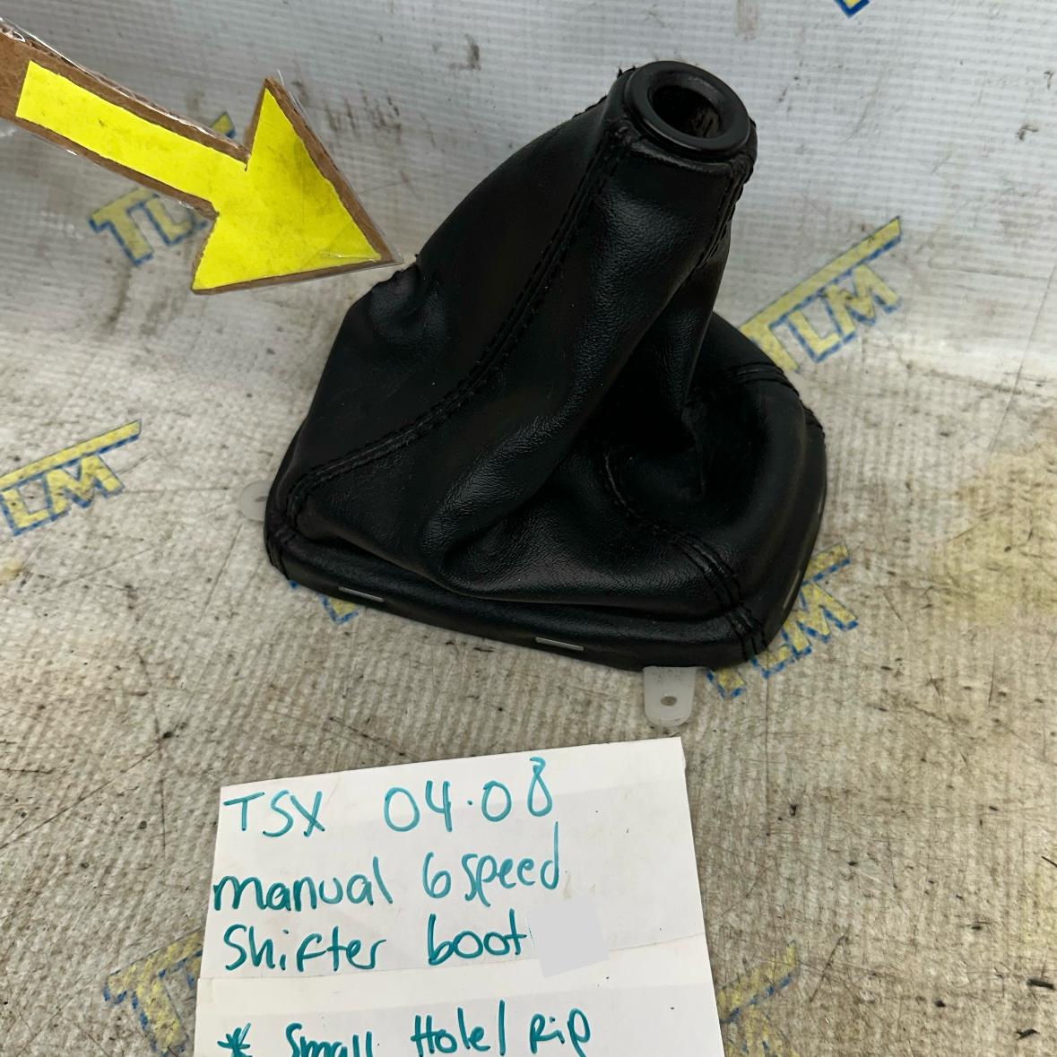 04-08 Acura TSX MANUAL Shifter Boot Leather 6 Speed *small HOLE* 05 06 07 OEM