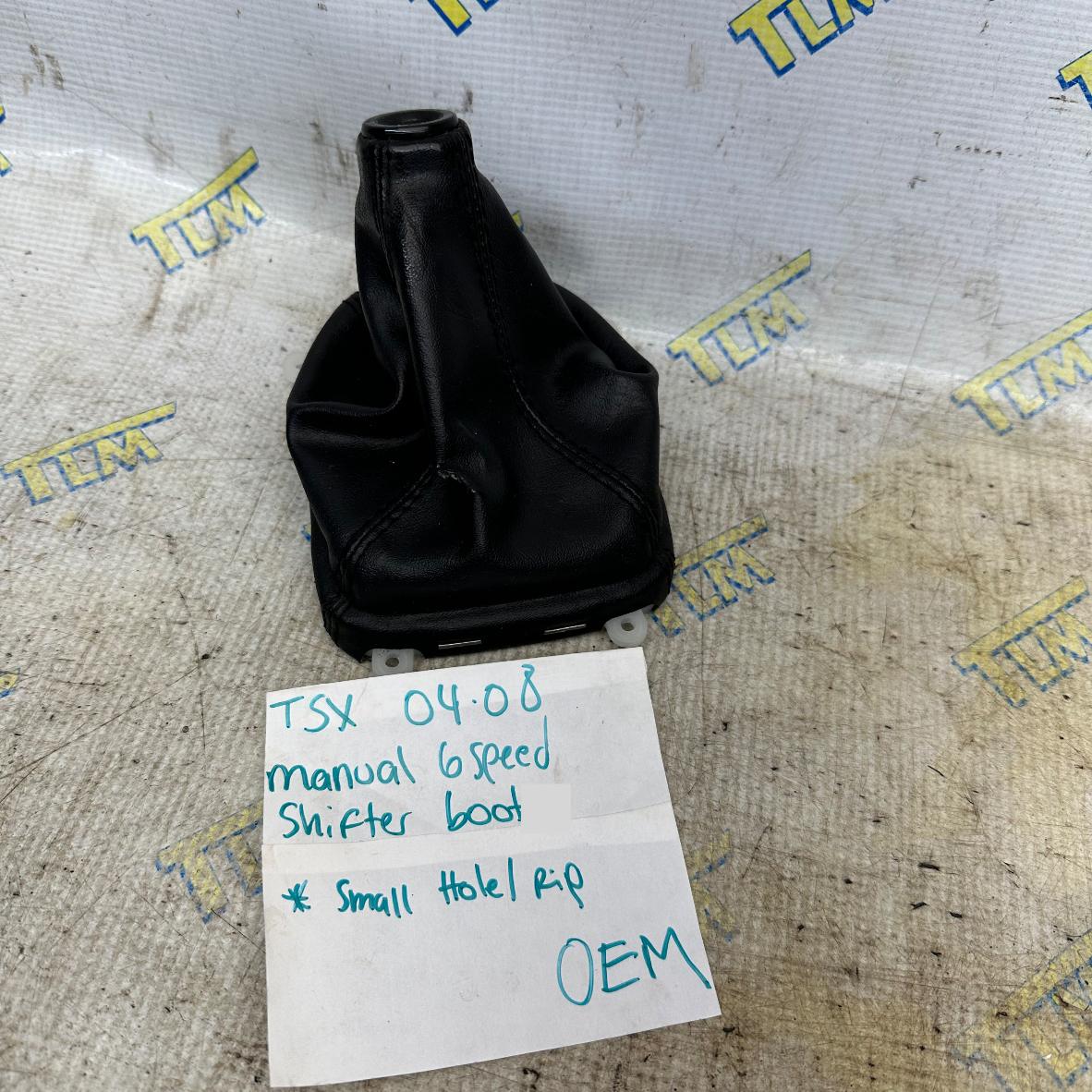 04-08 Acura TSX MANUAL Shifter Boot Leather 6 Speed *small HOLE* 05 06 07 OEM