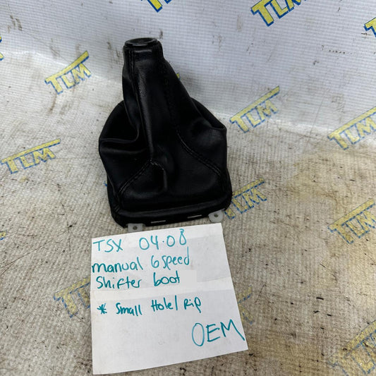 04-08 Acura TSX MANUAL Shifter Boot Leather 6 Speed *small HOLE* 05 06 07 OEM