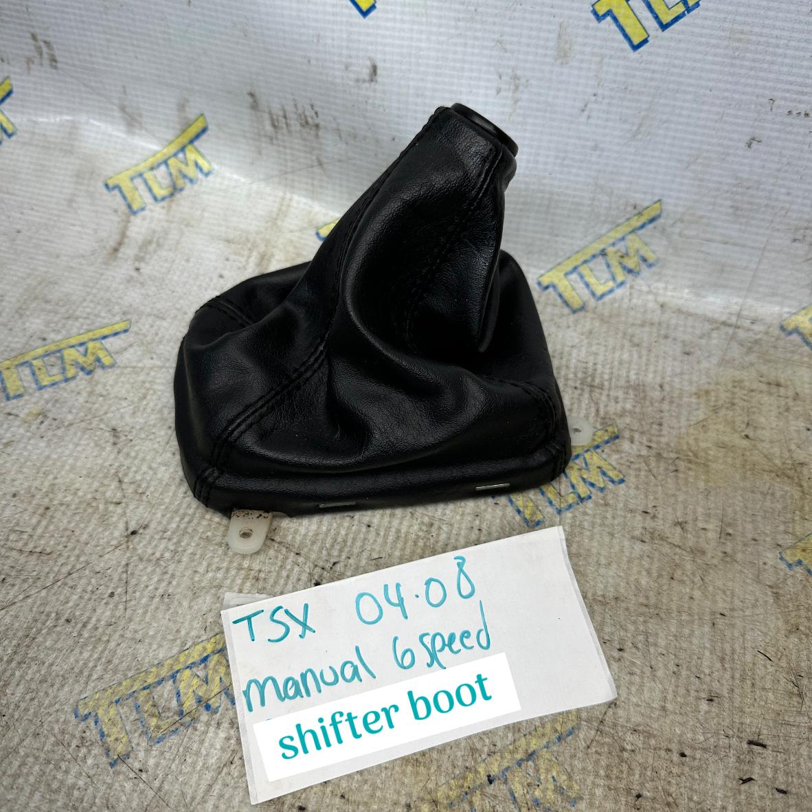 04-08 Acura TSX MANUAL Transmission Shifter Boot Black Leather 6 Speed 05 06 07 OEM