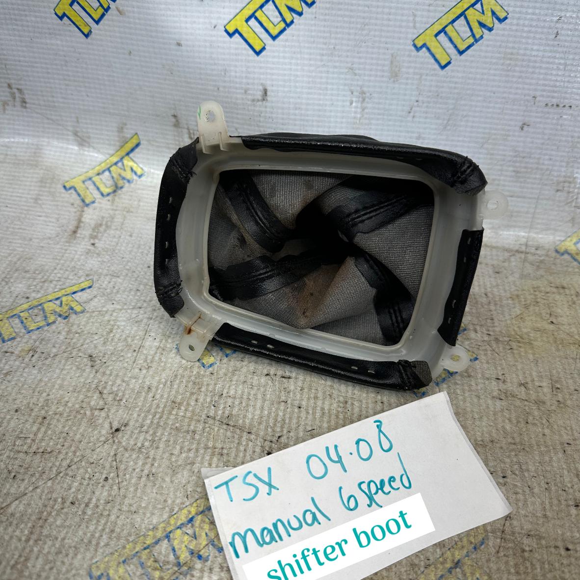 04-08 Acura TSX MANUAL Transmission Shifter Boot Black Leather 6 Speed 05 06 07 OEM