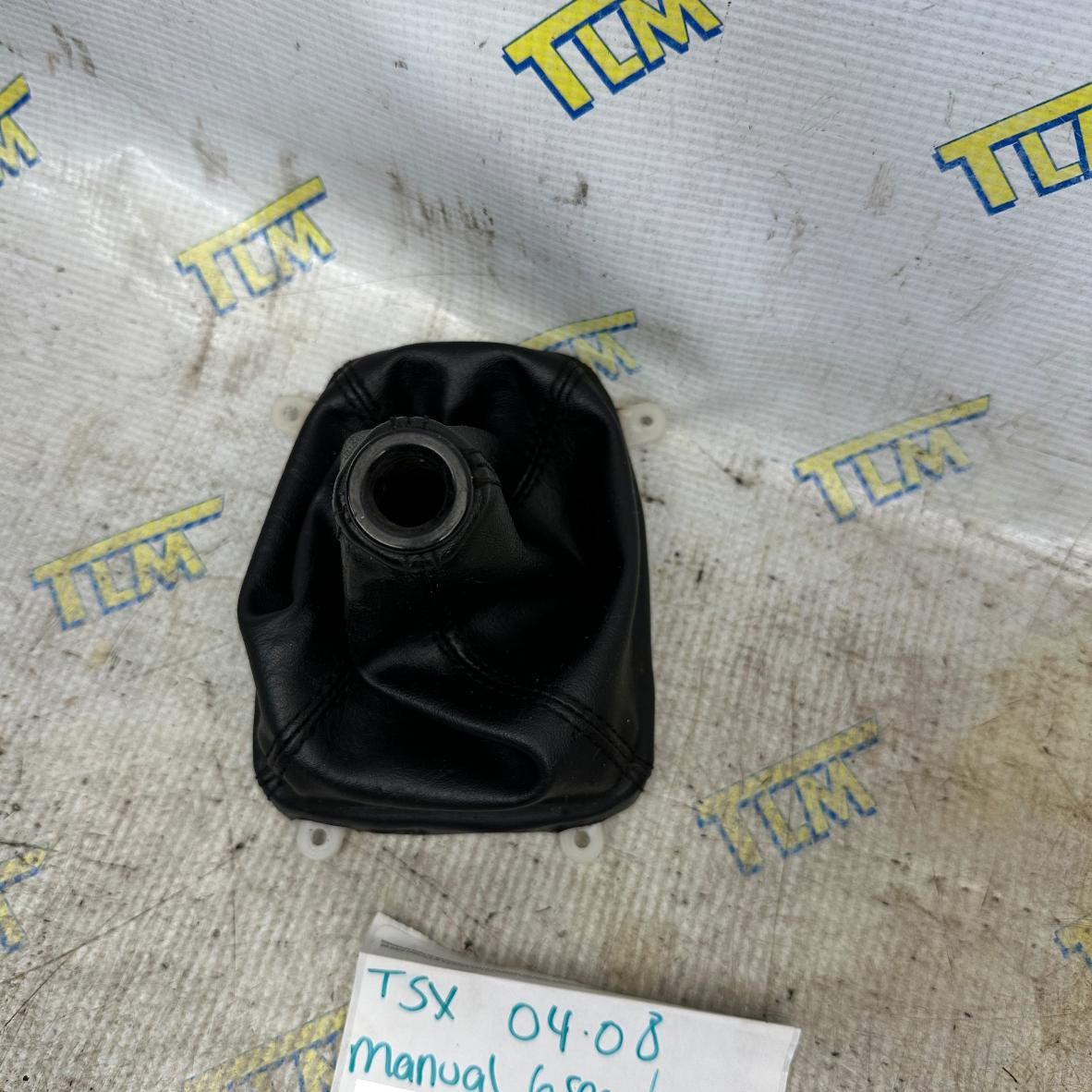 04-08 Acura TSX MANUAL Transmission Shifter Boot Black Leather 6 Speed 05 06 07 OEM