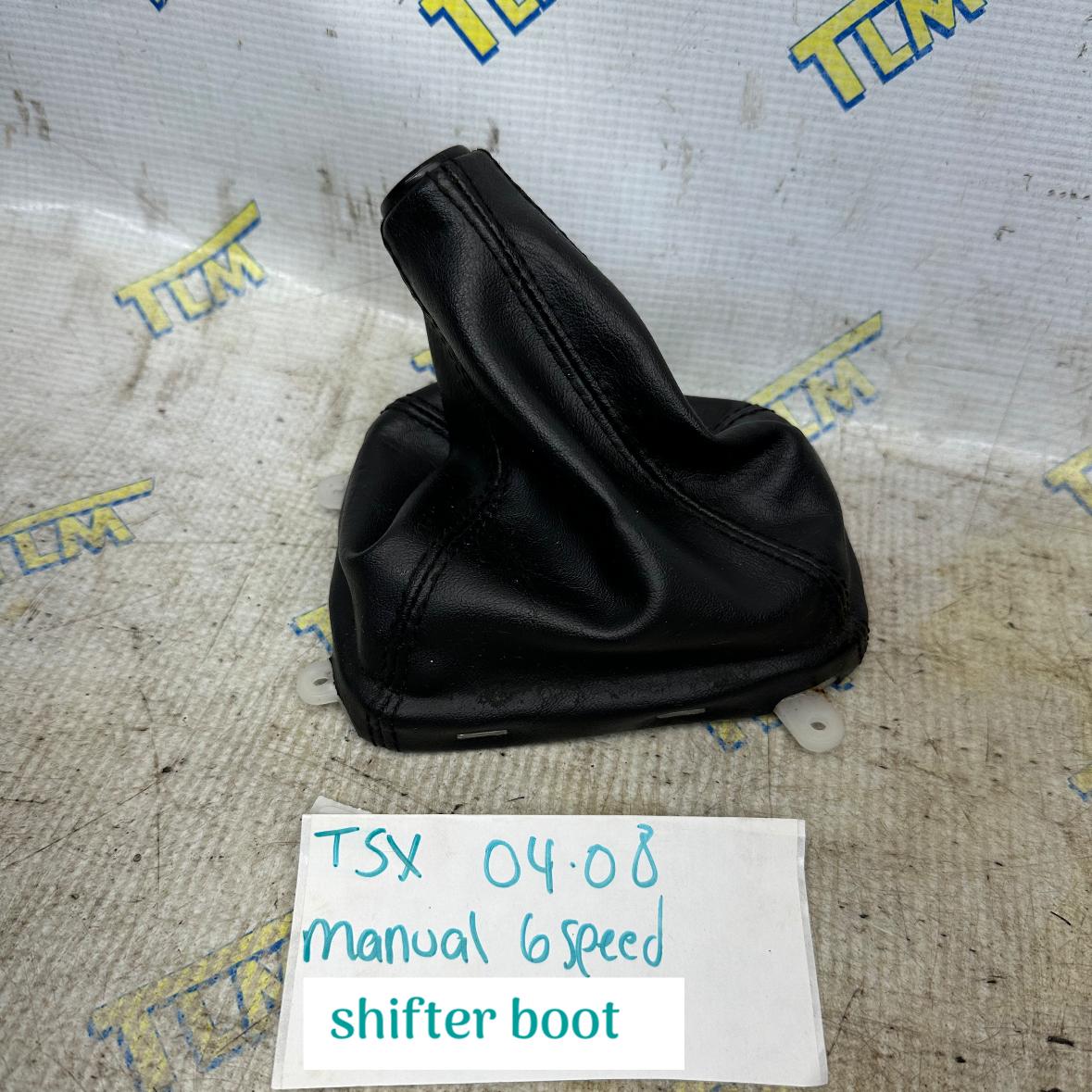 04-08 Acura TSX MANUAL Transmission Shifter Boot Black Leather 6 Speed 05 06 07 OEM
