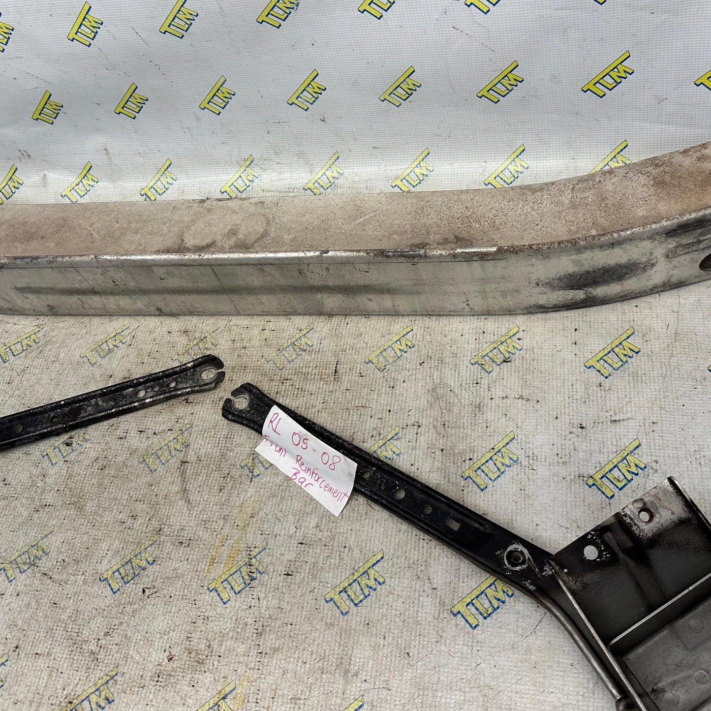 05-08 Acura RL Front Bumper Reinforcement Bar & Bracket Supports 2006 2007 OEM