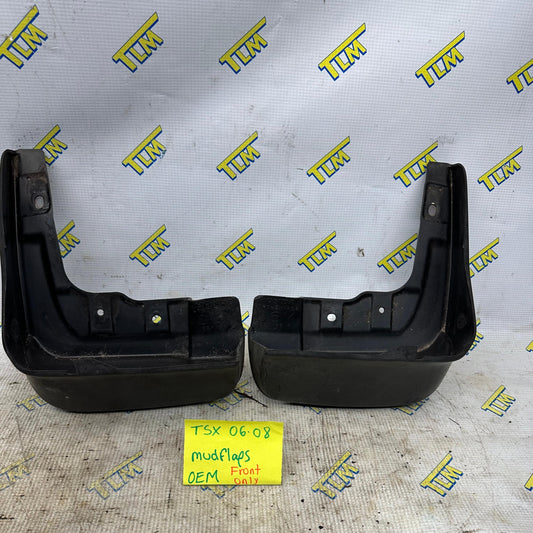 06 07 08 Acura TSX Mud Flaps FRONT Set Driver / Passenger 2006 2007 2008 OEM