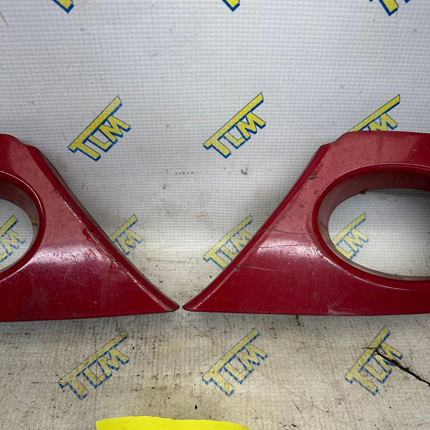 06-08 Acura TSX Front Bumper Fog Cover Bezel 2006 2007 2008 07 Red Plastic OEM