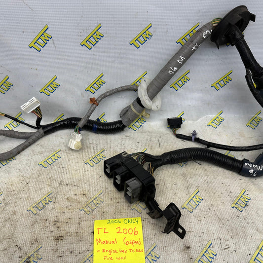 06 Acura TL ECU to Engine Bay *MANUAL* Wire Harness via Firewall M/T 2006 OEM