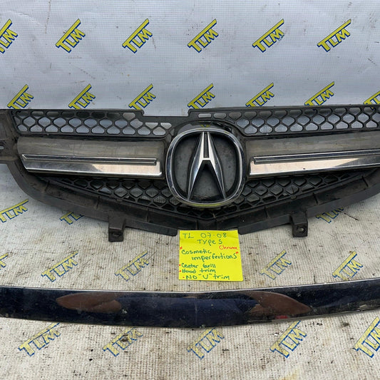 07 08 Acura TL TYPE S Grill Front Bumper Emblem Honeycomb Hood Trim Grille OEM