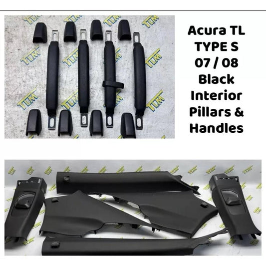 07 08 Acura TL TYPE S Interior Pillars Roof Handle Pull BLACK LEFT RIGHT 2007 2008 OEM