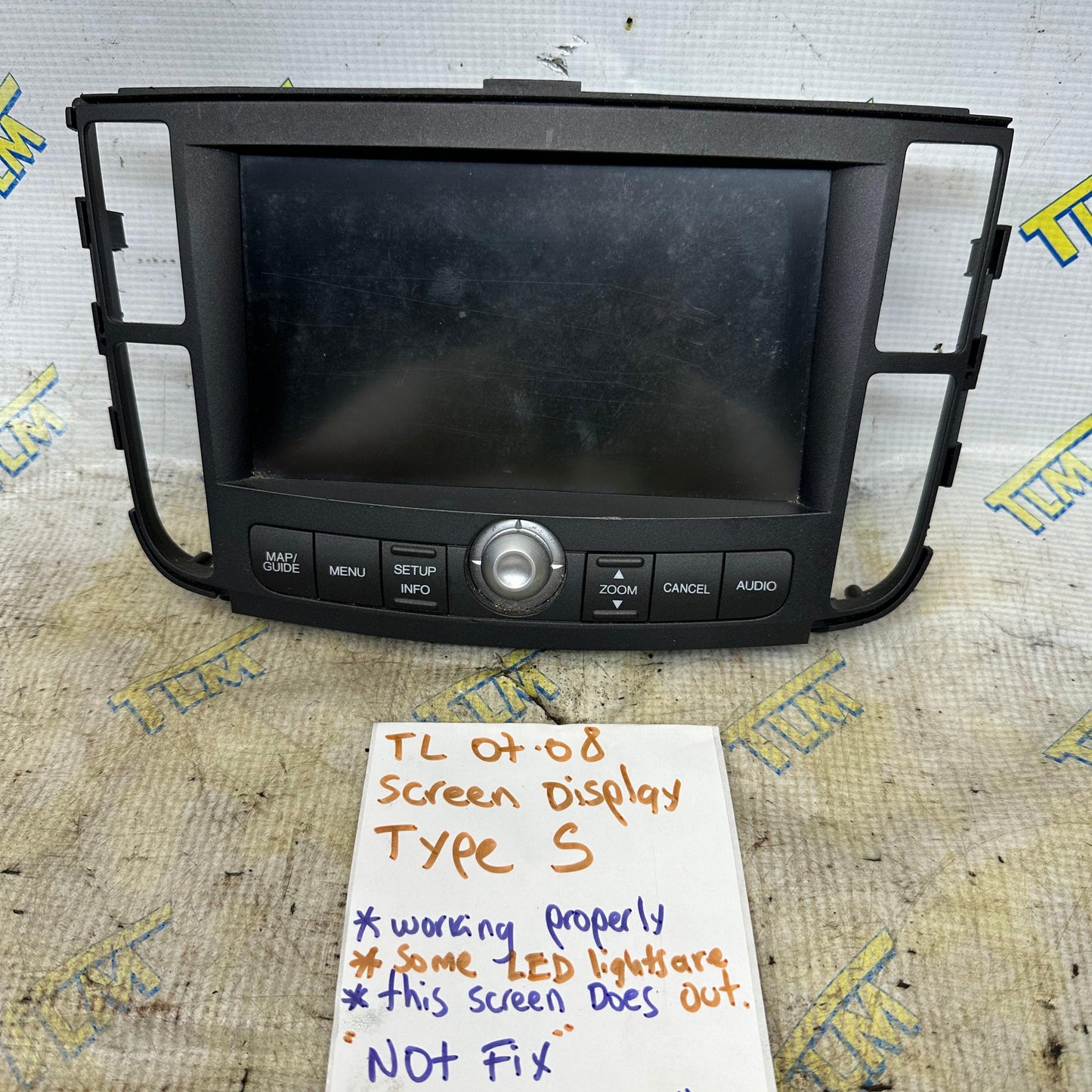 07 08 Acura TL TYPE S Navigation GPS Info Screen Display Dash Front *TESTED* OEM