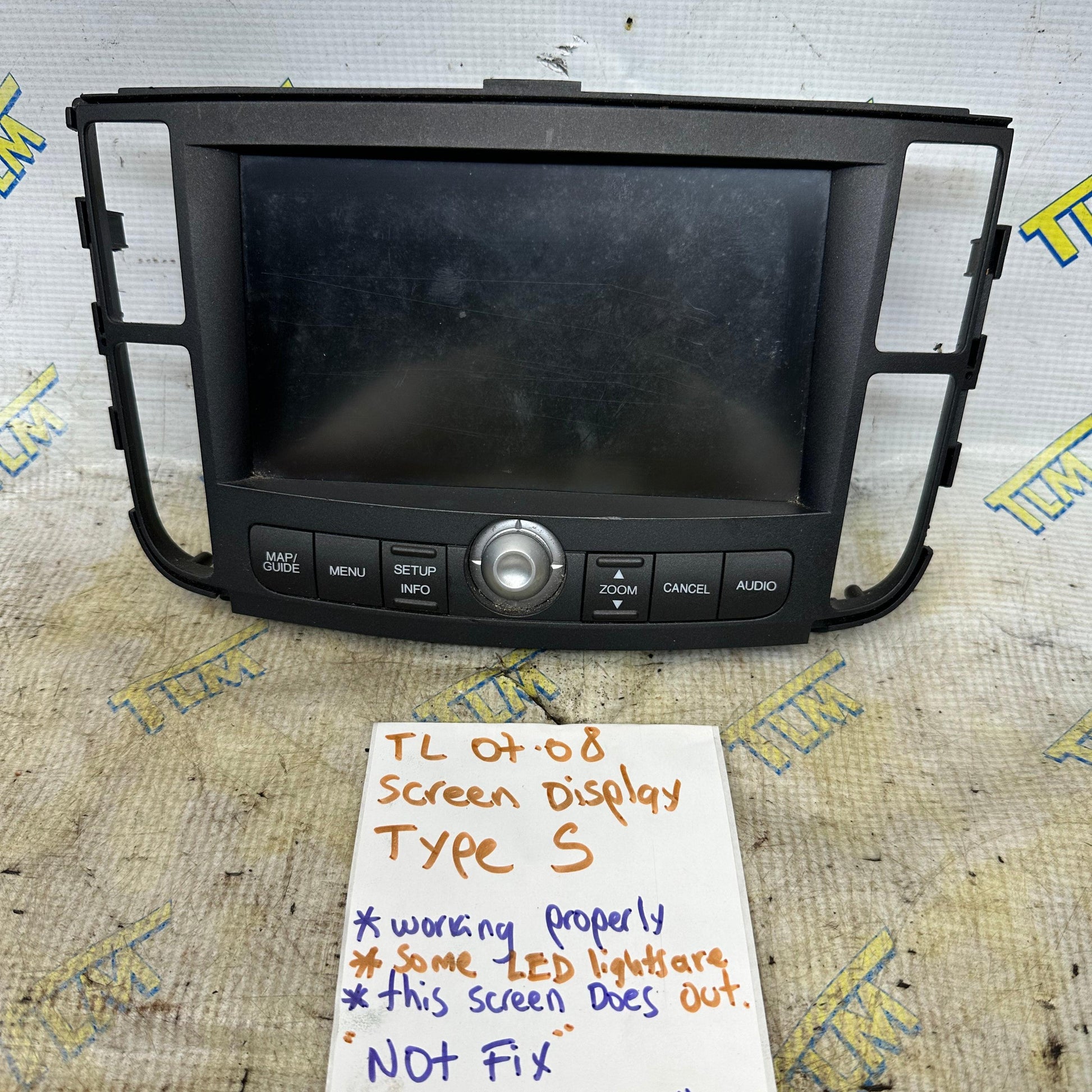 07 08 Acura TL TYPE S Navigation GPS Info Screen Display Dash Front *TESTED* OEM
