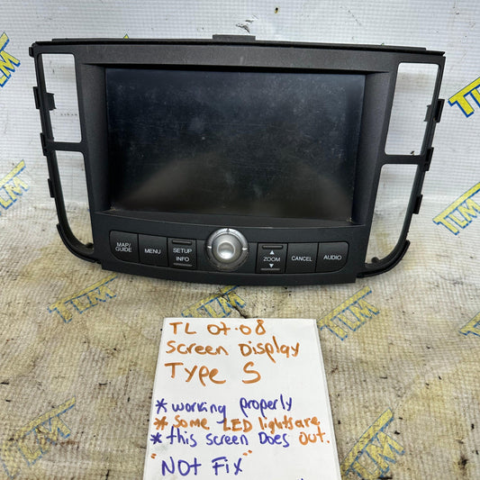 07 08 Acura TL TYPE S Navigation GPS Info Screen Display Dash Front *TESTED* OEM