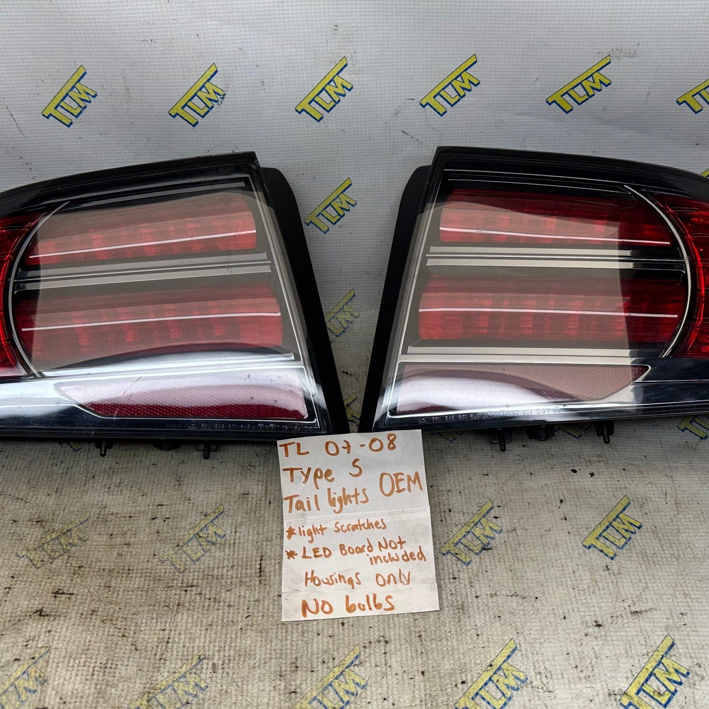 07 08 Acura TL TYPE S Tail Lights LEFT & RIGHT Pair Rear Set 2007 2008 OEM