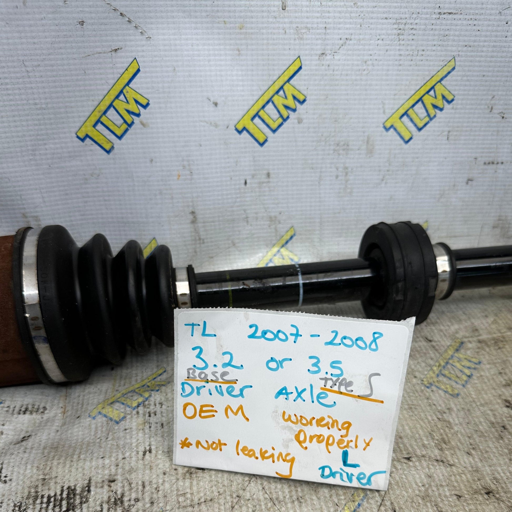 07 08 Acura TL *base* automatic Front Axle DRIVER LEFT 3.2 Shaft 2007 2008 OEM