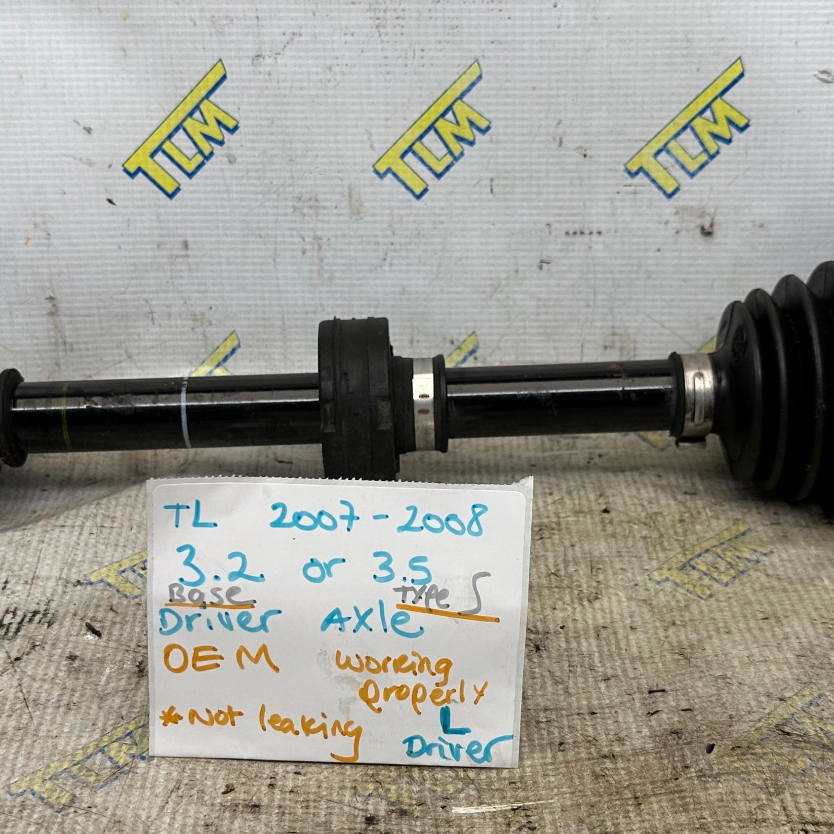 07 08 Acura TL *base* automatic Front Axle DRIVER LEFT 3.2 Shaft 2007 2008 OEM