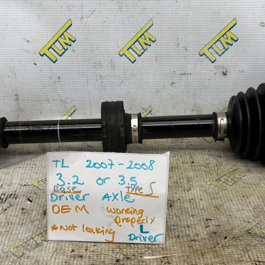 07 08 Acura TL *base* automatic Front Axle DRIVER LEFT 3.2 Shaft 2007 2008 OEM